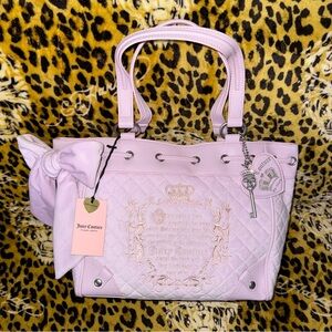NWT Viral Juicy Couture Exclusive Velour Lilac Mist Juicy Tale Daydreamer Tote